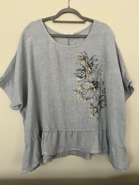 Italian linen oversized top (XL)